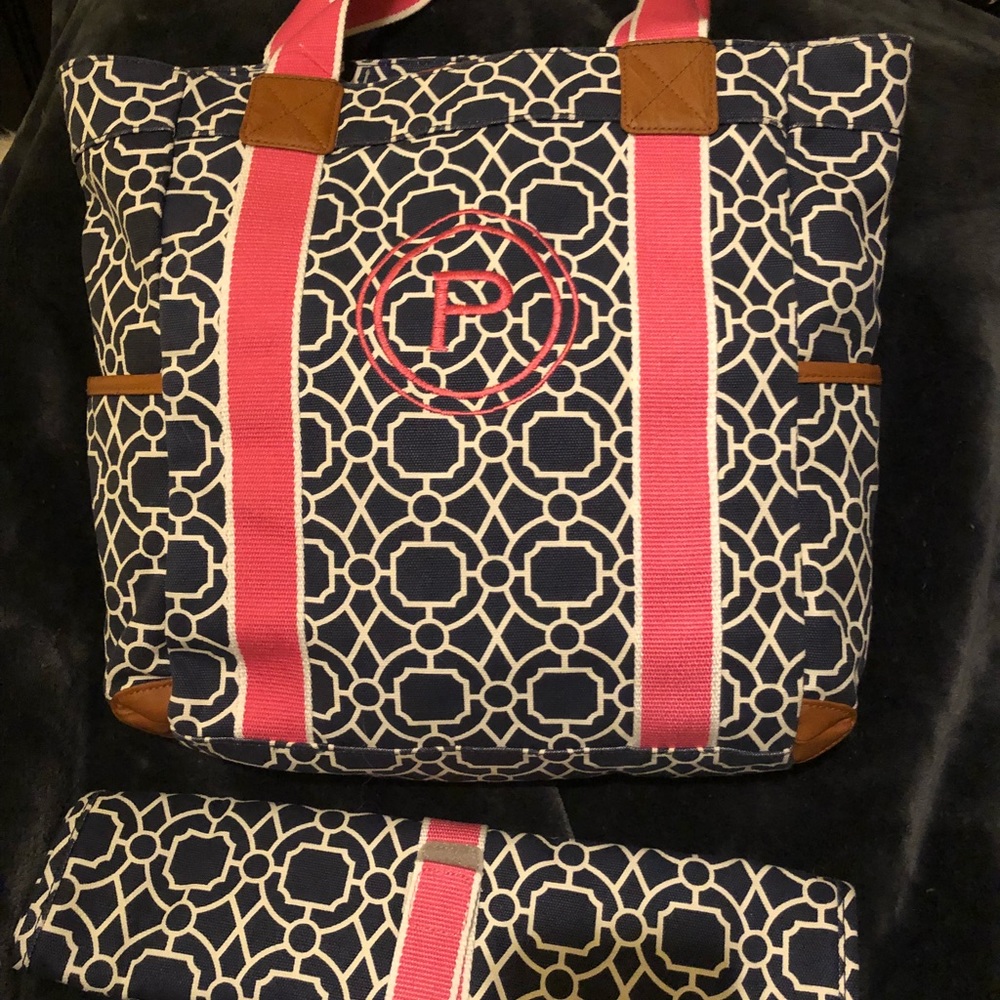 Pottery barn diaper bag and changing pad